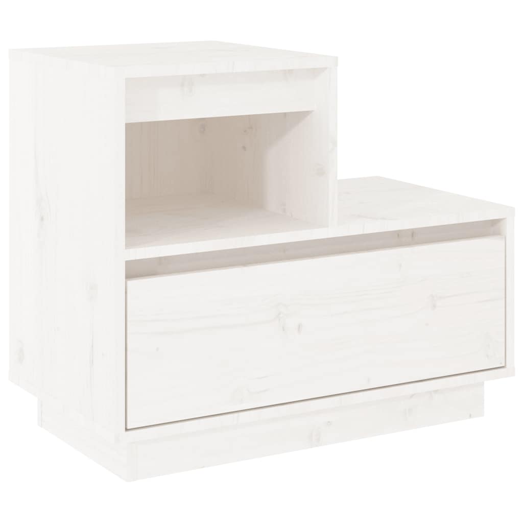 Mesas de cabeceira 2 pcs 60x34x51 cm pinho maciço branco