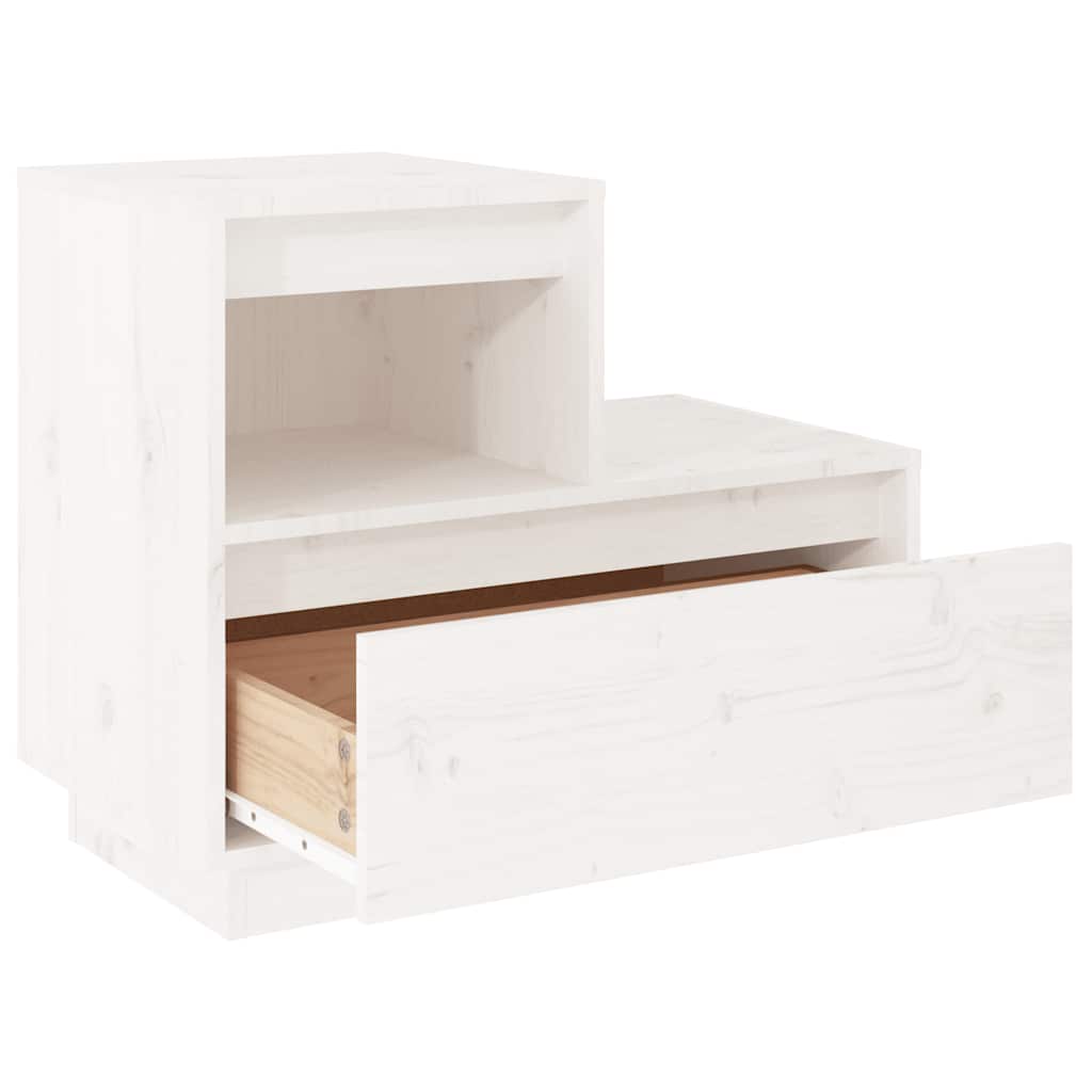 Mesas de cabeceira 2 pcs 60x34x51 cm pinho maciço branco