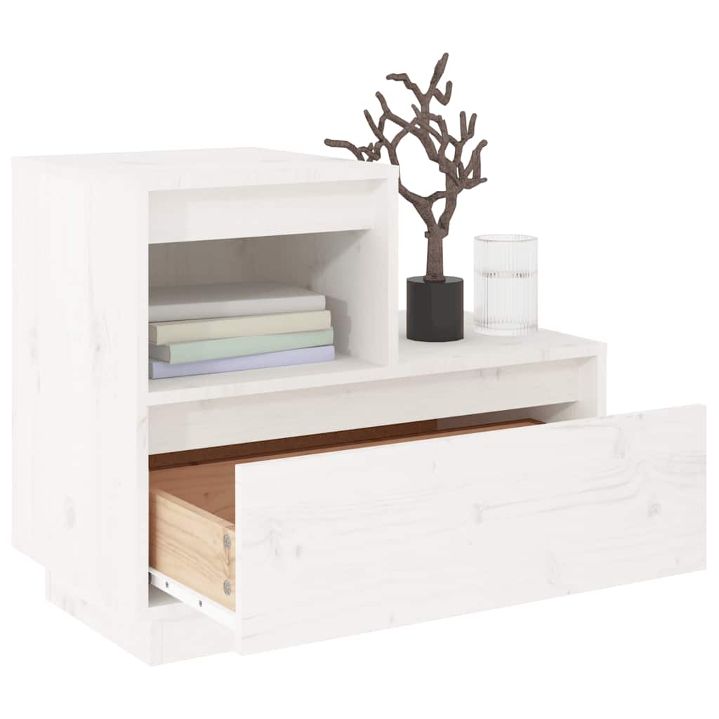 Mesas de cabeceira 2 pcs 60x34x51 cm pinho maciço branco