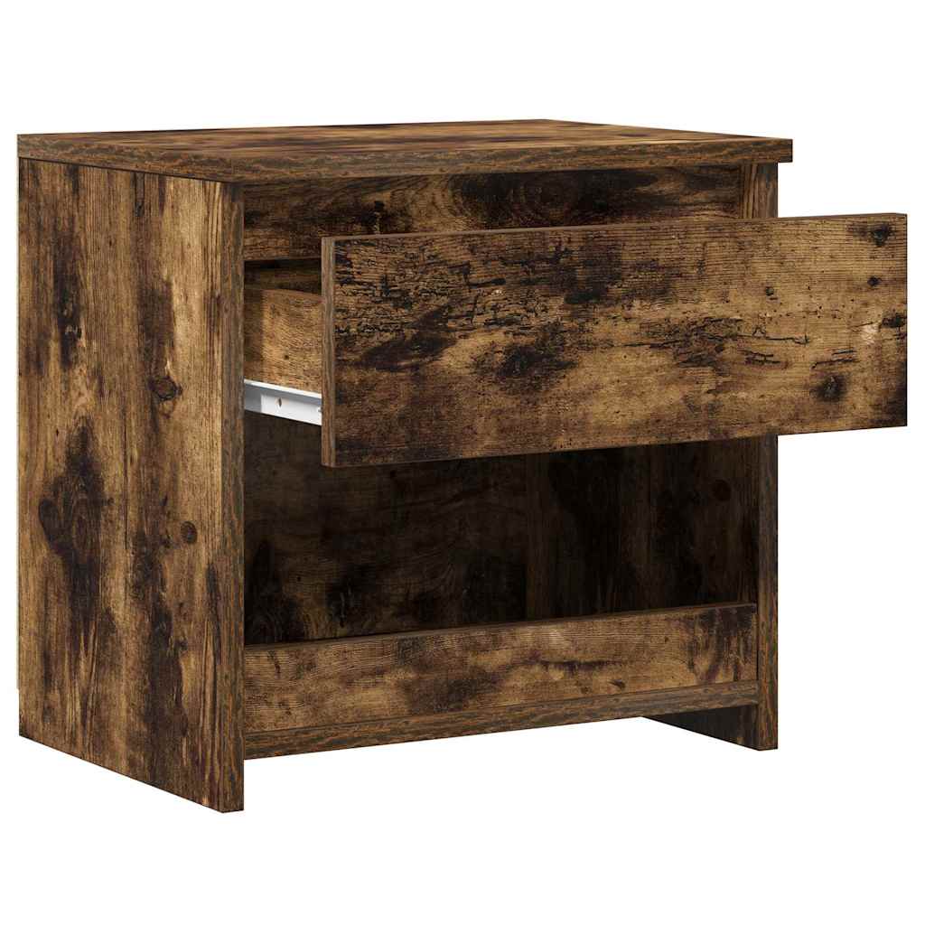 Mesa cabeceira 2pcs 40x30x39cm derivado madeira carvalho fumado