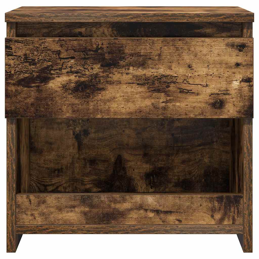 Mesa cabeceira 2pcs 40x30x39cm derivado madeira carvalho fumado