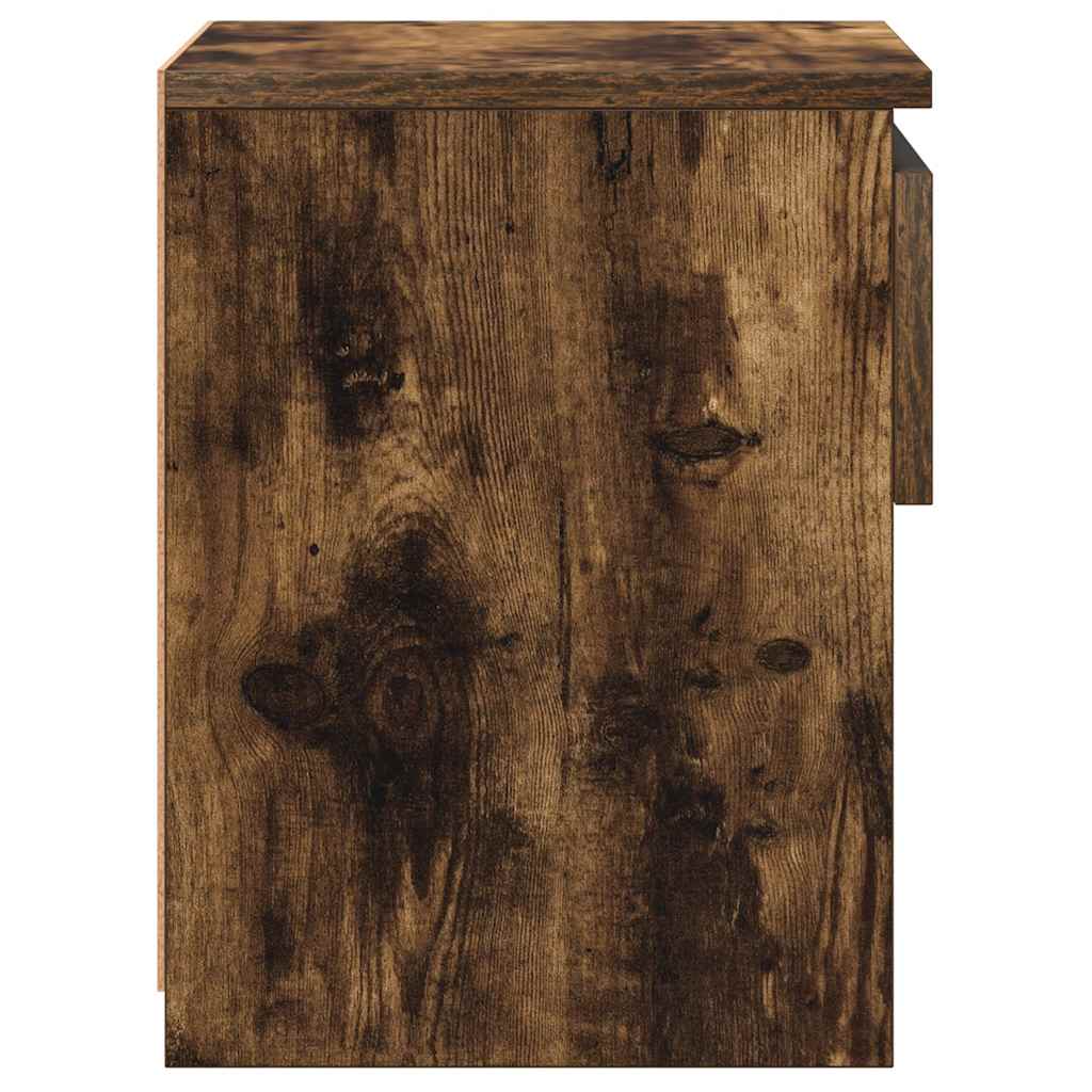 Mesa cabeceira 2pcs 40x30x39cm derivado madeira carvalho fumado