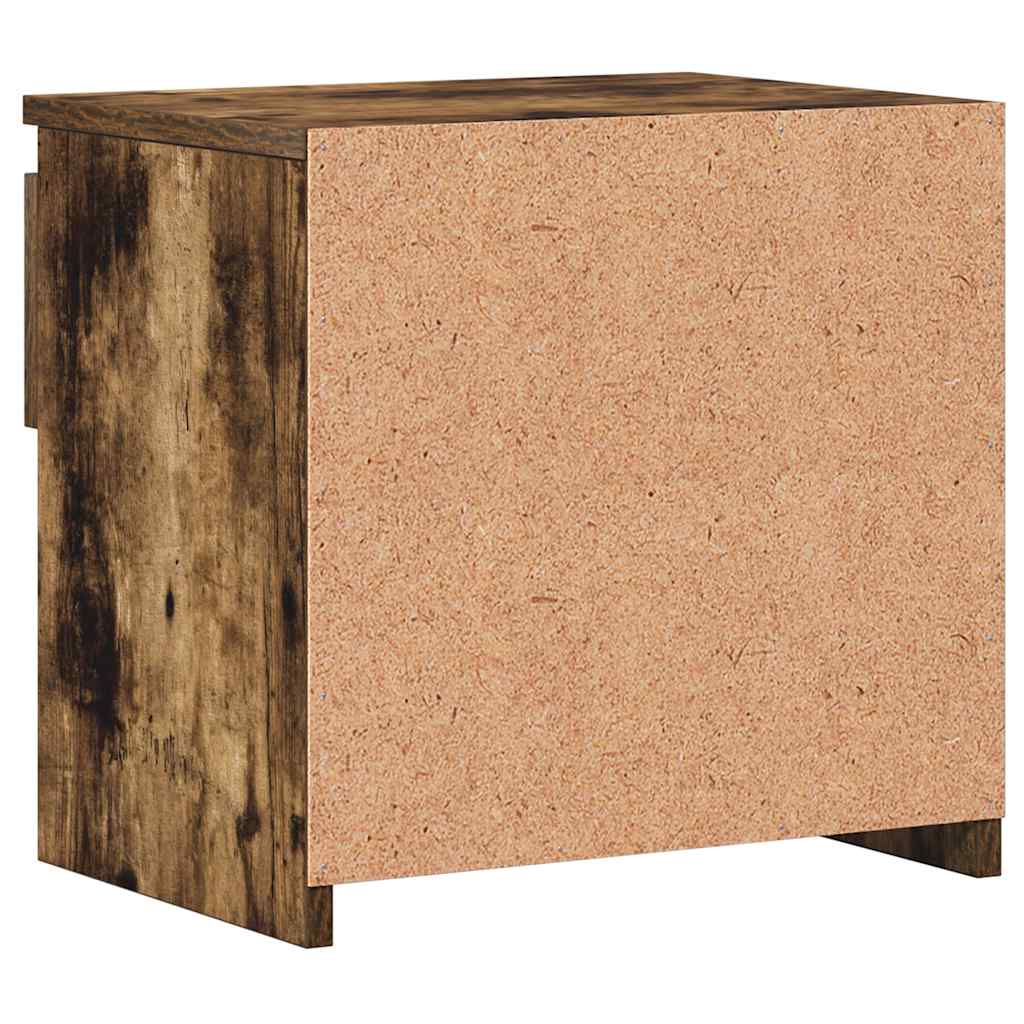 Mesa cabeceira 2pcs 40x30x39cm derivado madeira carvalho fumado