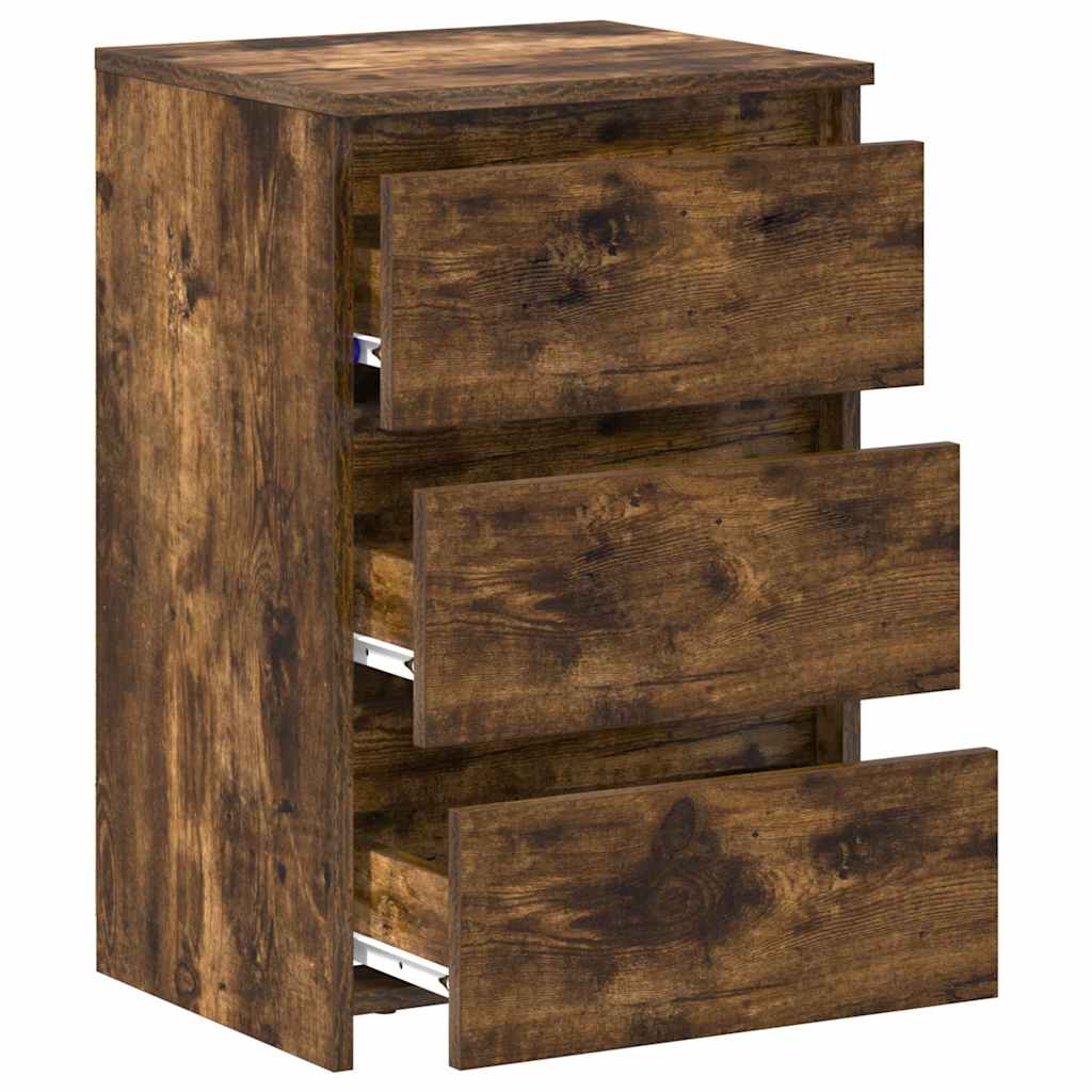 Mesas cabeceira 2pcs 40x35x62,5cm madeira proc. carvalho fumado