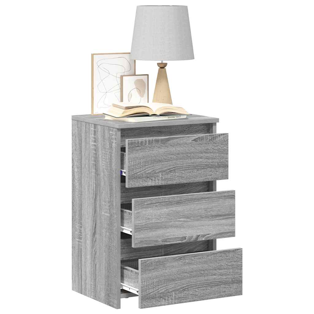 Mesas cabeceira 2 pcs 40x35x62,5 cm madeira proc. sonoma cinza