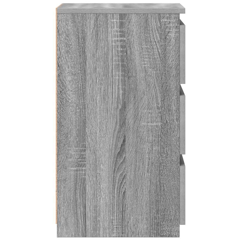 Mesas cabeceira 2 pcs 40x35x62,5 cm madeira proc. sonoma cinza