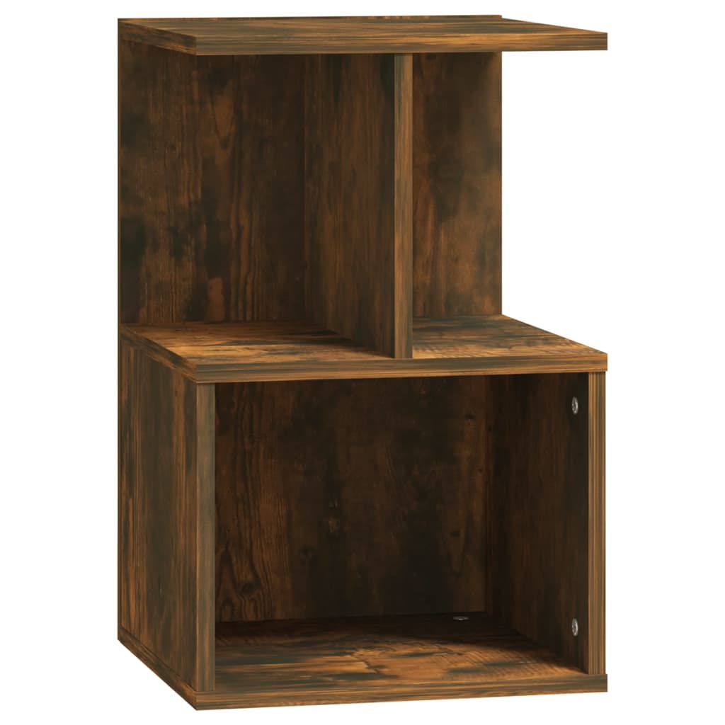 Mesa cabeceira 2pcs 35x35x55cm derivado madeira carvalho fumado