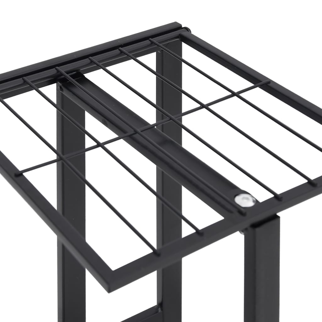 Suporte vasos c/ 4 prateleiras e rodas 44x23x80 cm ferro preto