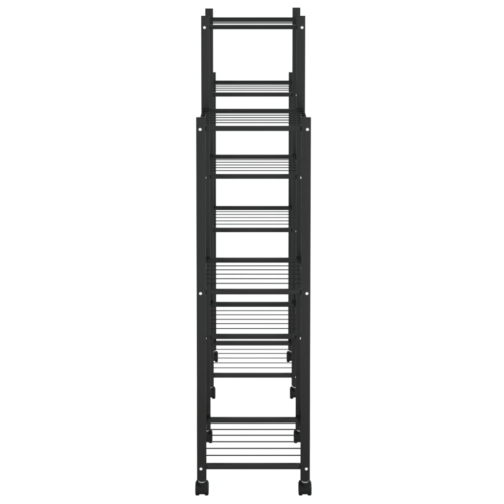 Suporte de vasos c/ rodas 83x25x103,5 cm ferro preto