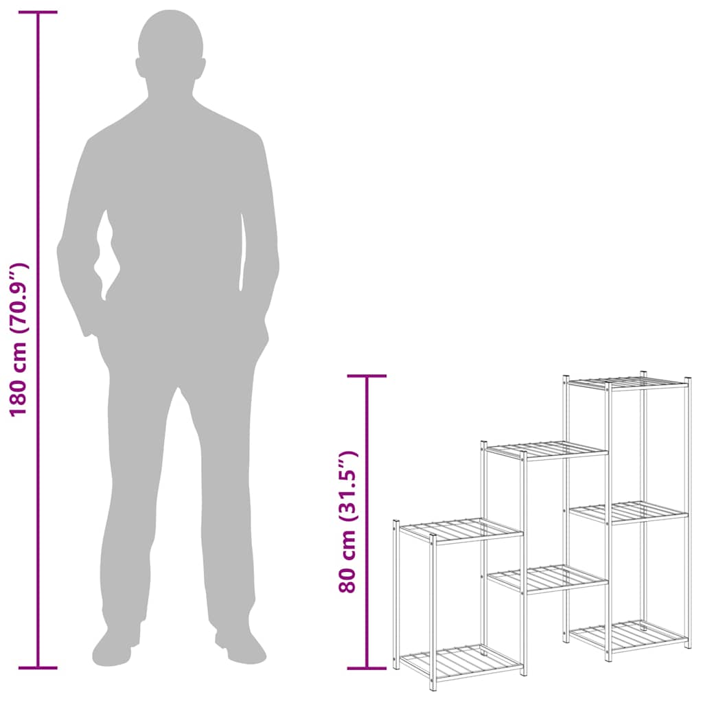 Suporte de vasos 83 x 25 x 80 cm ferro preto