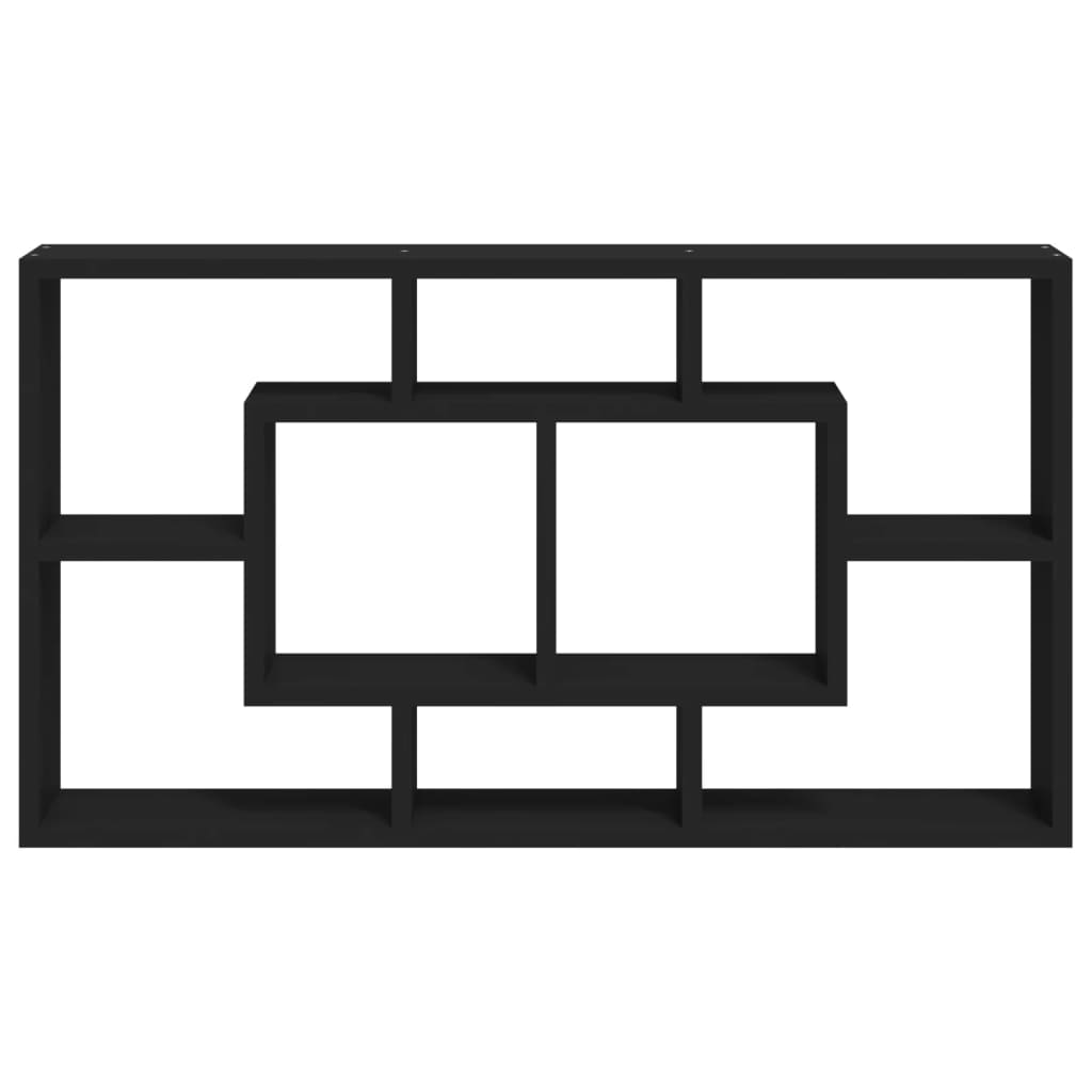 Prateleira de exposição de parede 8 compartimentos preto