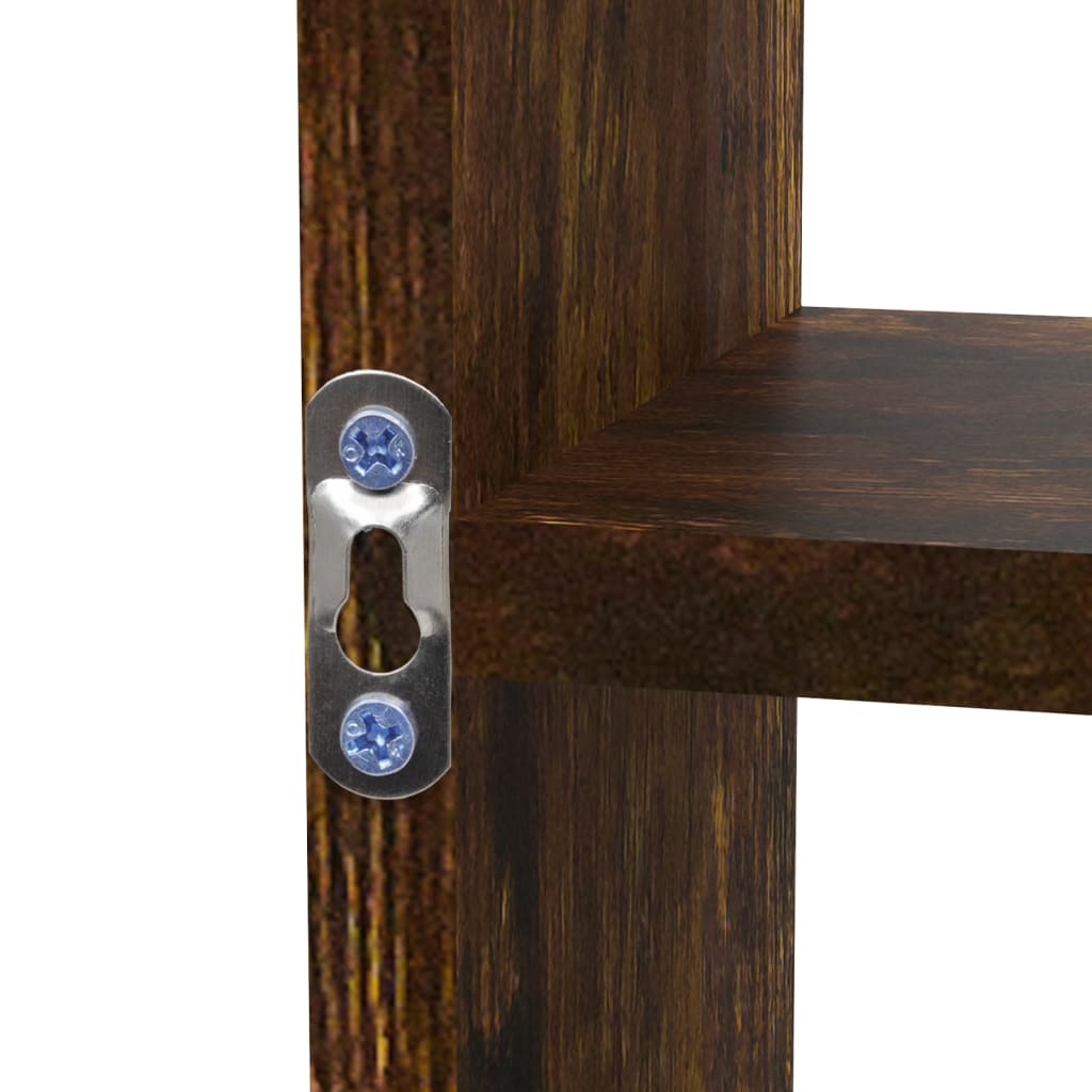 Prateleira expositora parede 8 compartimentos carvalho fumado