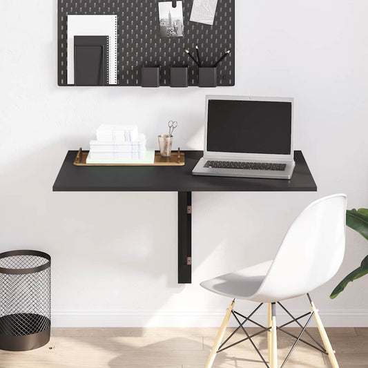 Mesa de parede dobrável 100x60x56 cm derivados de madeira preto