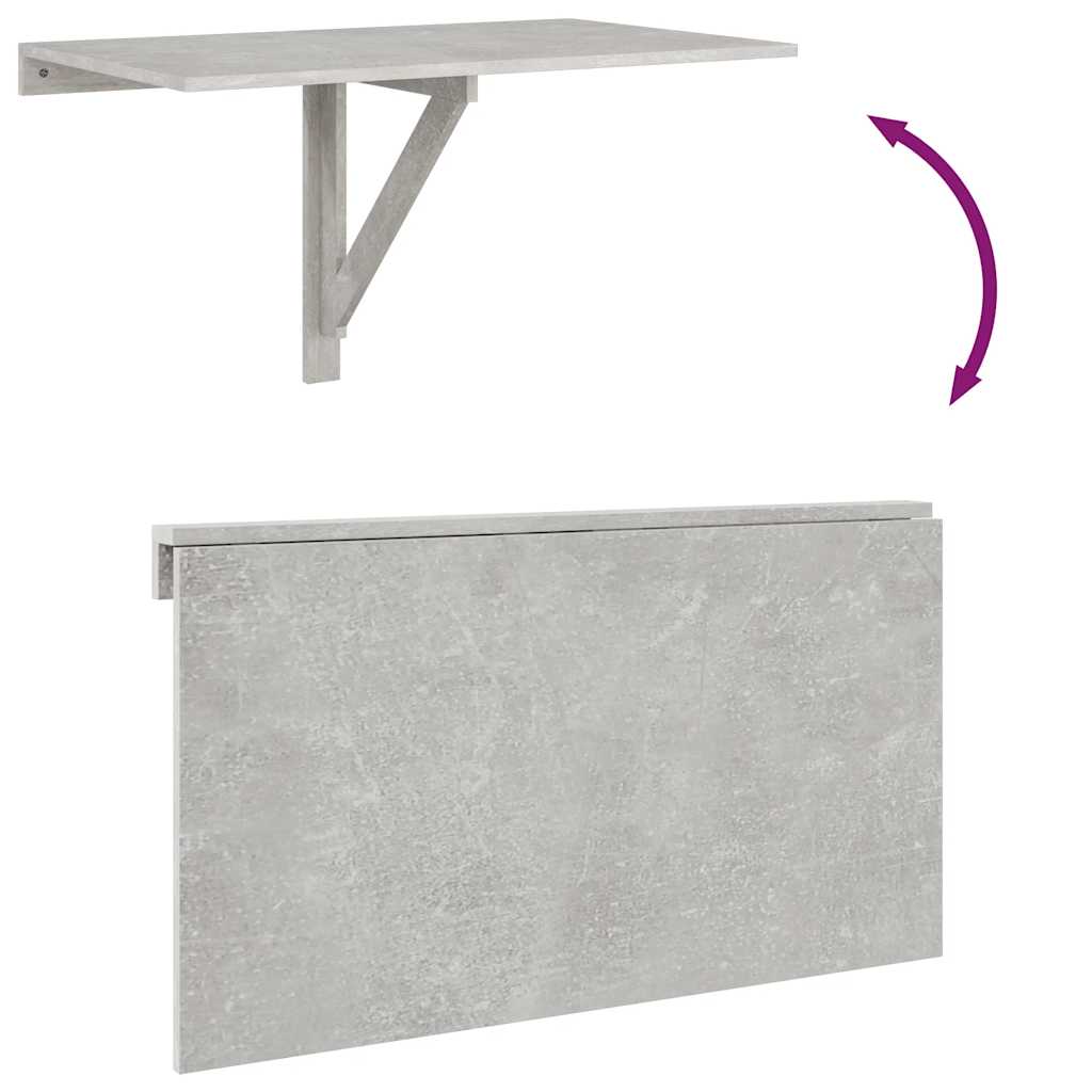 Mesa de parede dobrável derivados de madeira cinza cimento