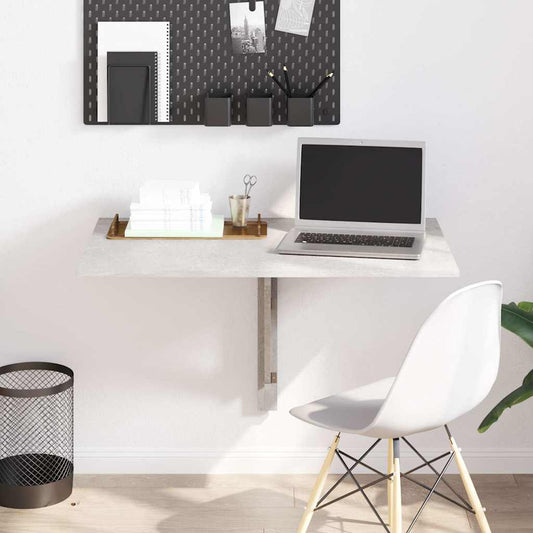 Mesa de parede dobrável derivados de madeira cinza cimento