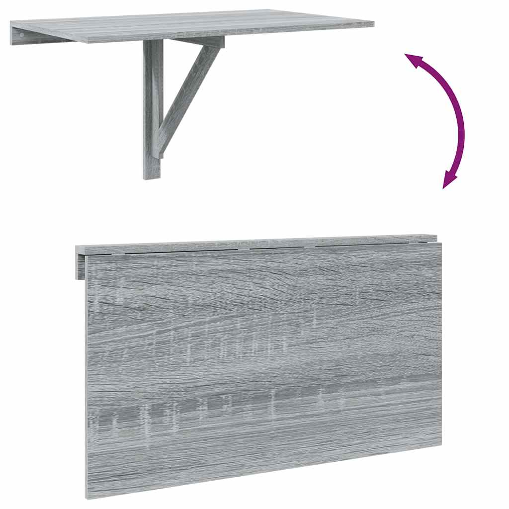 Mesa de parede dobrável derivados de madeira cinzento sonoma