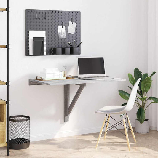 Mesa de parede dobrável derivados de madeira cinzento sonoma