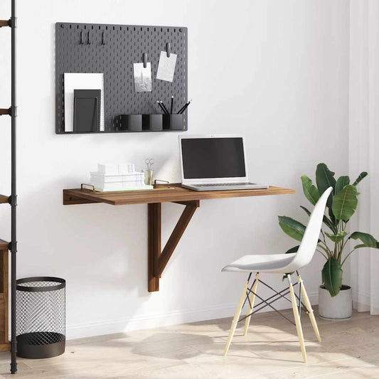 Mesa parede dobrável derivados de madeira carvalho castanho