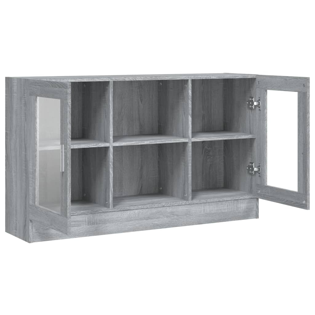 Vitrine 120x30,5x70 cm derivados de madeira cinzento sonoma
