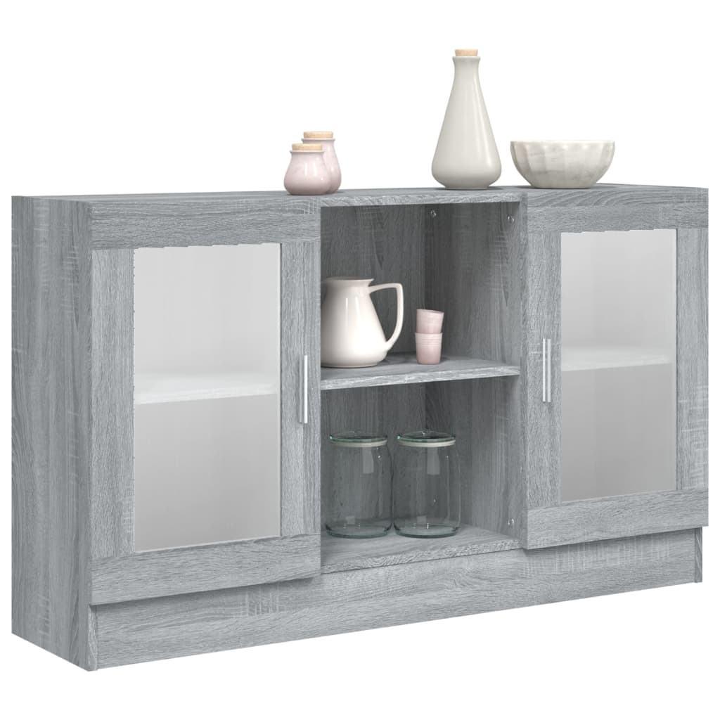 Vitrine 120x30,5x70 cm derivados de madeira cinzento sonoma