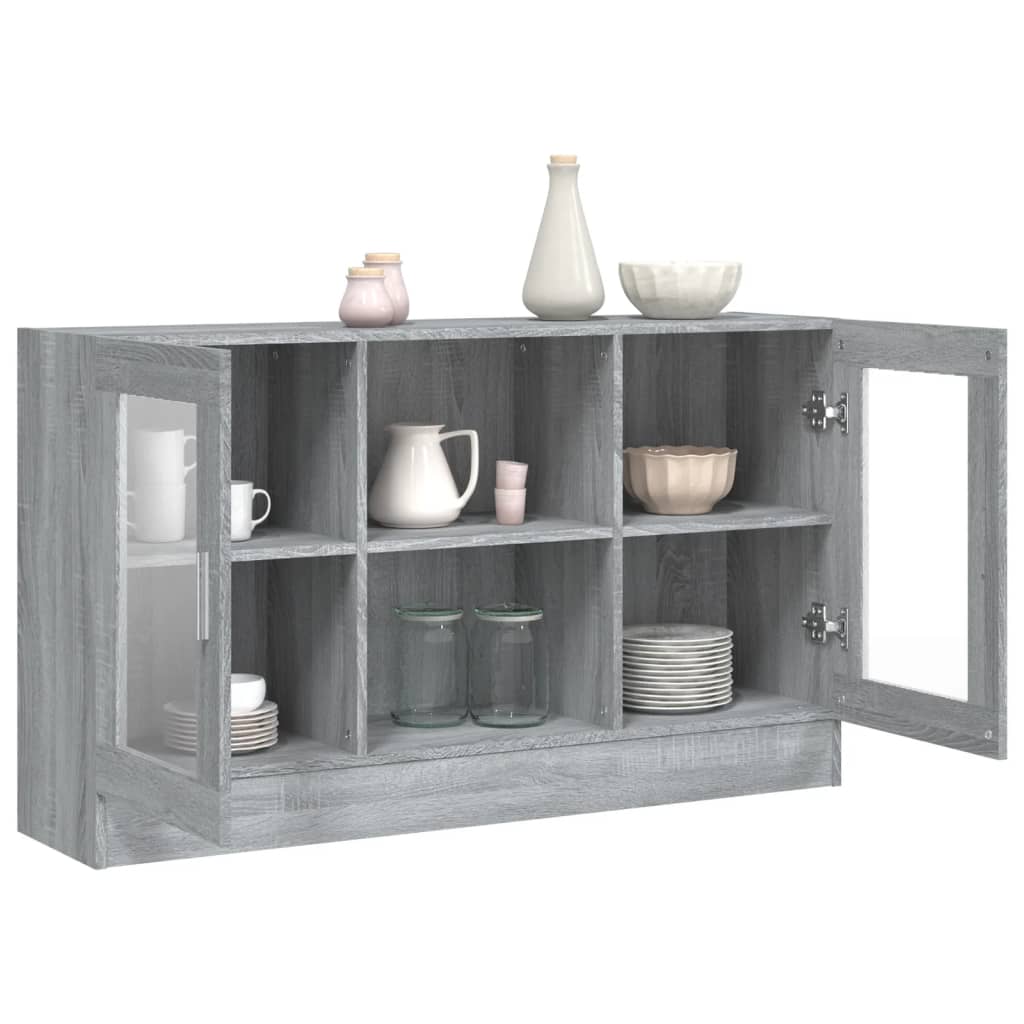 Vitrine 120x30,5x70 cm derivados de madeira cinzento sonoma