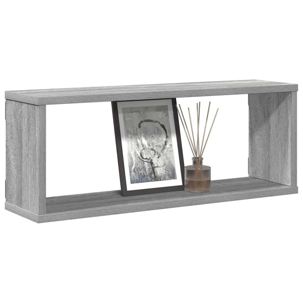 Prateleiras parede 4 pcs madeira processada 60x15x23 cm cinza