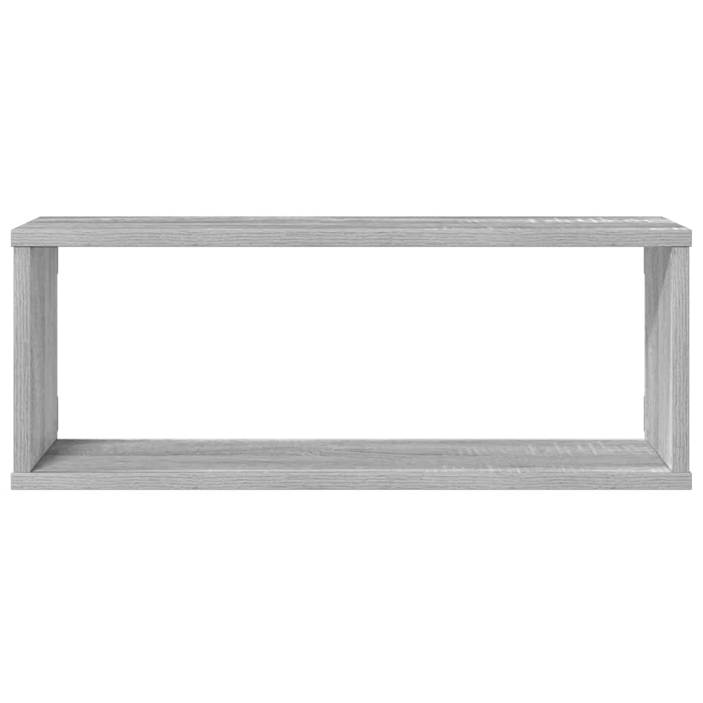 Prateleiras parede 4 pcs madeira processada 60x15x23 cm cinza