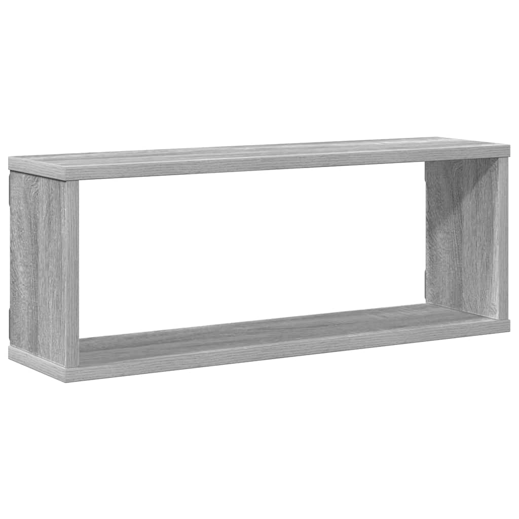 Prateleiras parede 4 pcs madeira processada 60x15x23 cm cinza