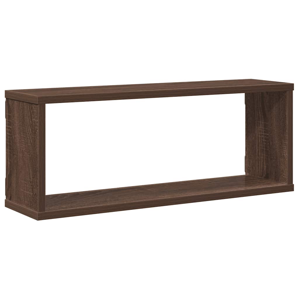 Prateleiras parede 4pcs madeira processada 60x15x23 cm castanho