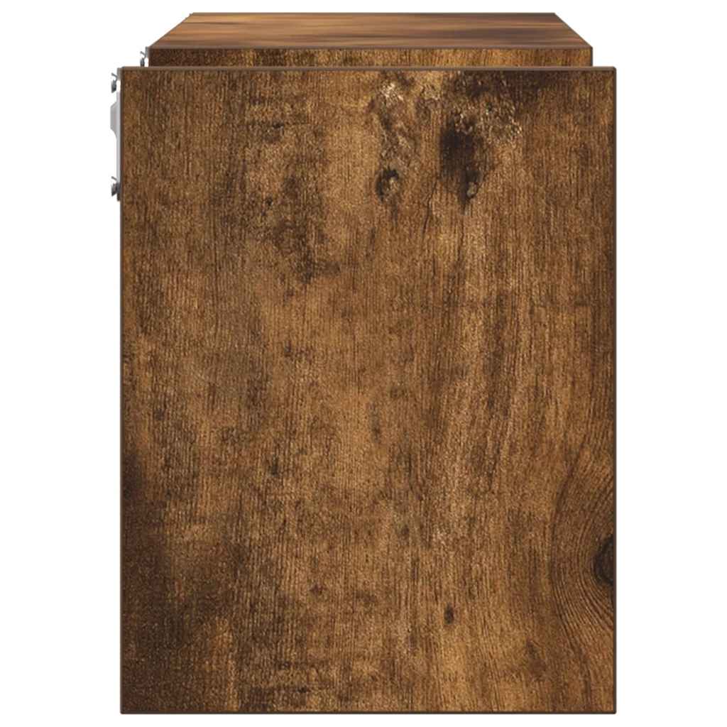 Prateleira parede 2pcs 100x15x20cm deriv. madeira carvalho fum.