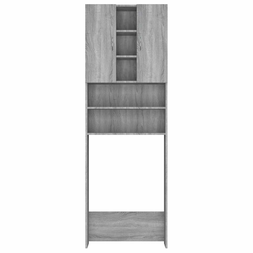 Armário máquina de lavar roupa 64x25,5x190 cm sonoma cinza