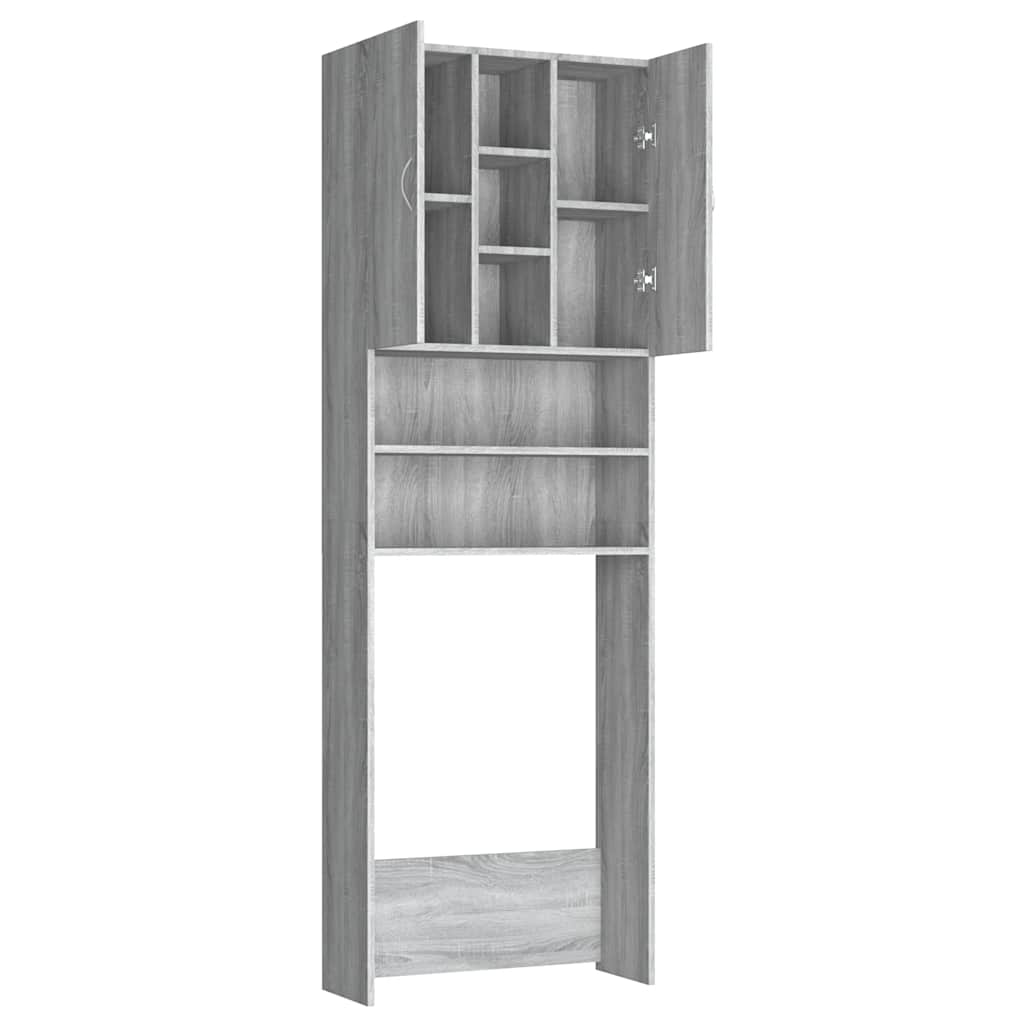 Armário máquina de lavar roupa 64x25,5x190 cm sonoma cinza