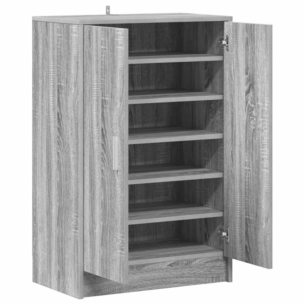 Sapateira 60x35x92 cm derivados de madeira sonoma cinza
