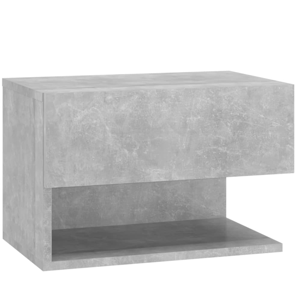 Mesas de cabeceira montagem na parede 2 pcs cinzento cimento