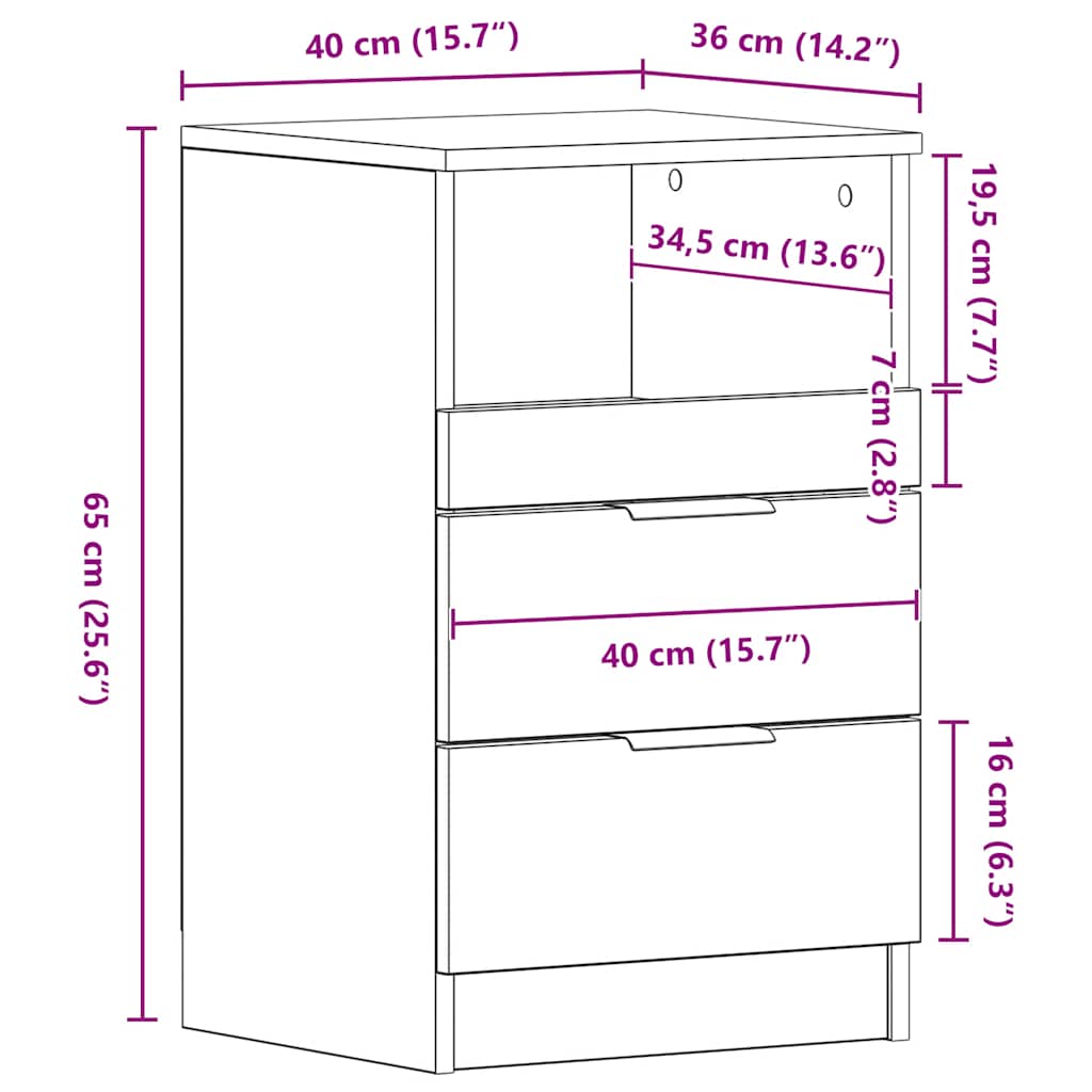 Mesa de cabeceira derivados de madeira branco