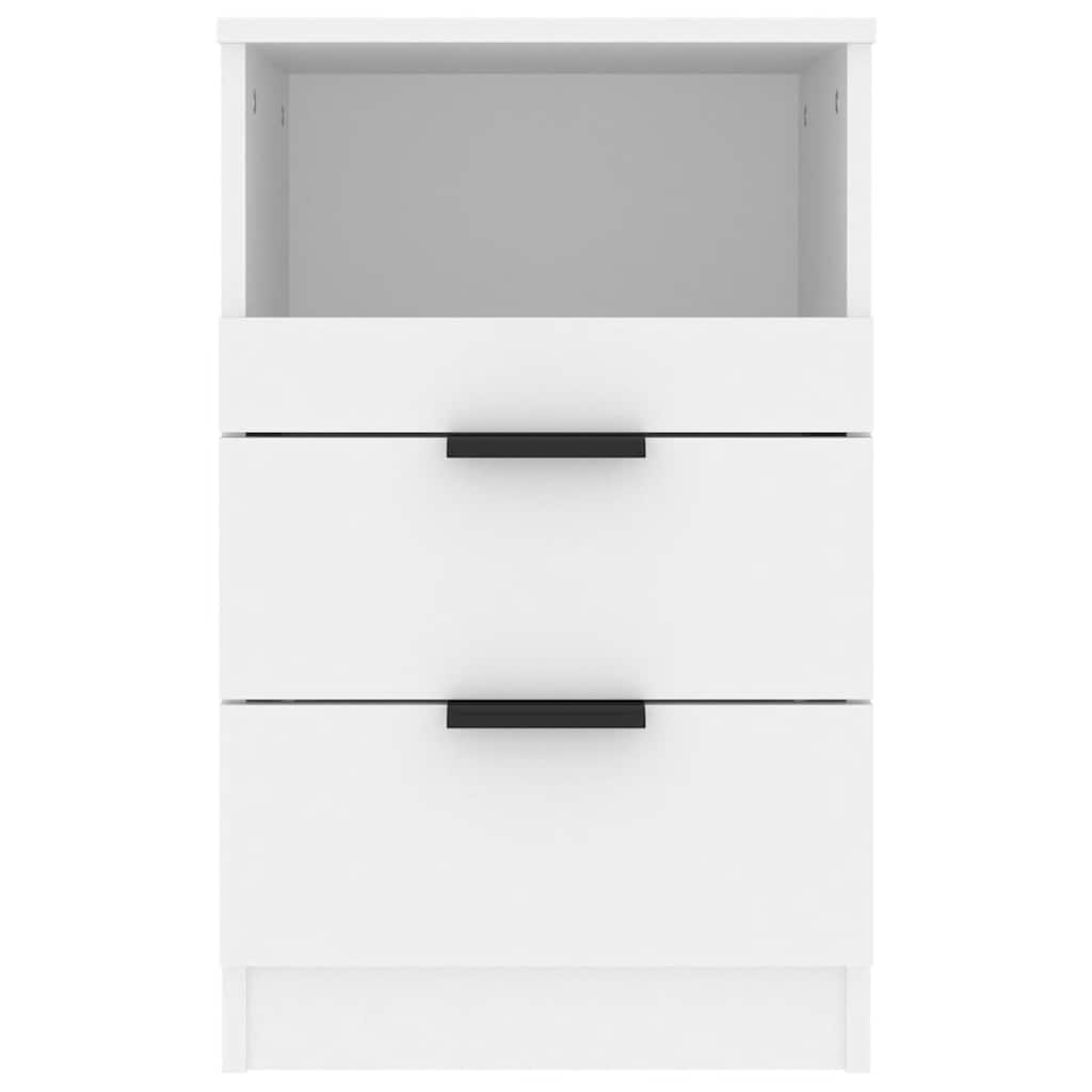 Mesas de cabeceira 2 pcs madeira processada branco