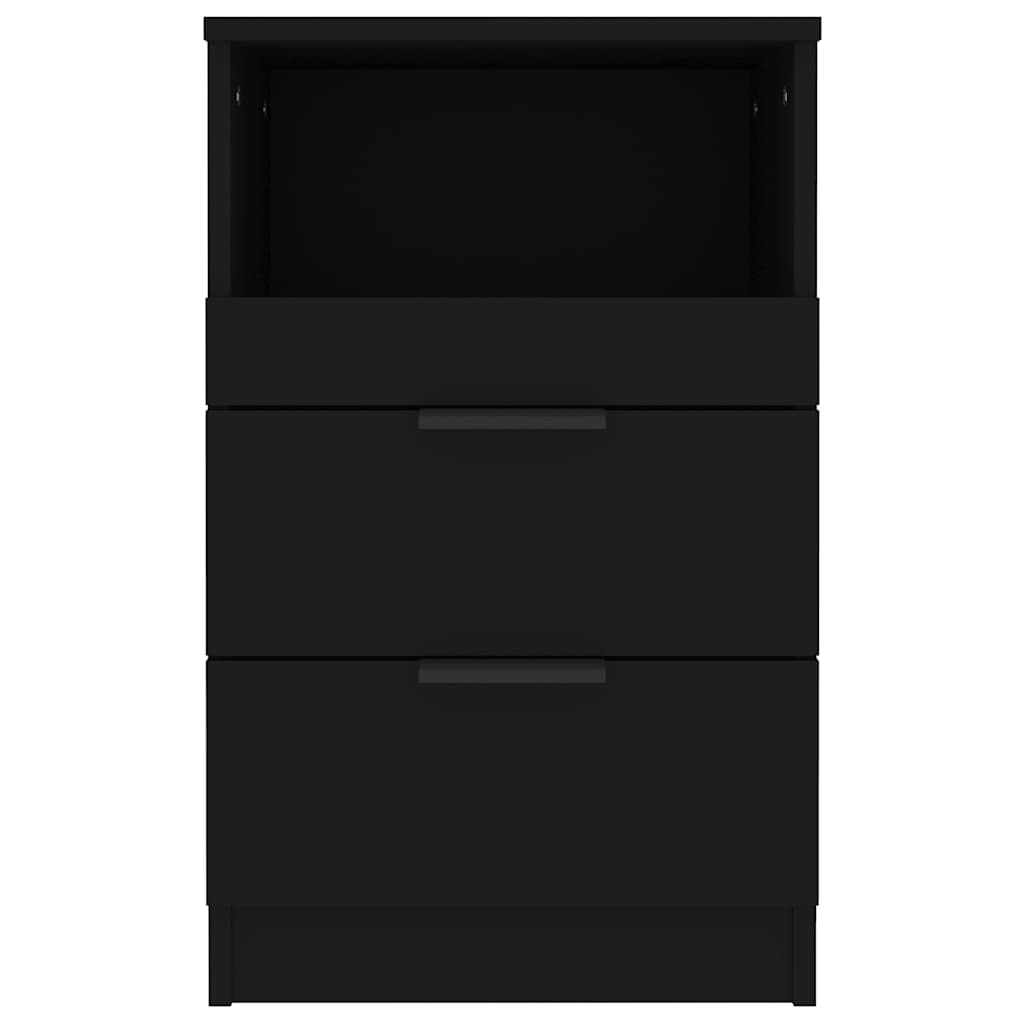 Mesas de cabeceira 2 pcs madeira processada preto