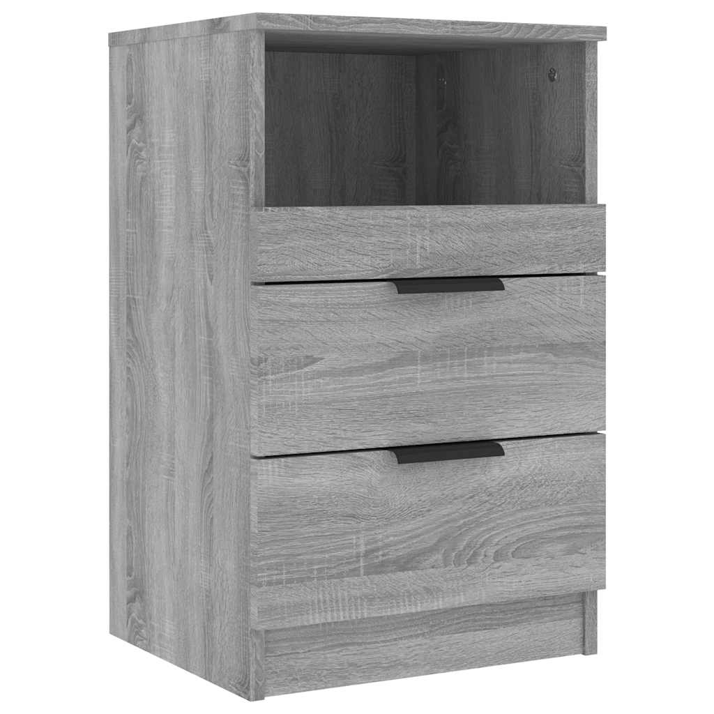 Mesa de cabeceira 2 pcs derivados de madeira cinzento sonoma