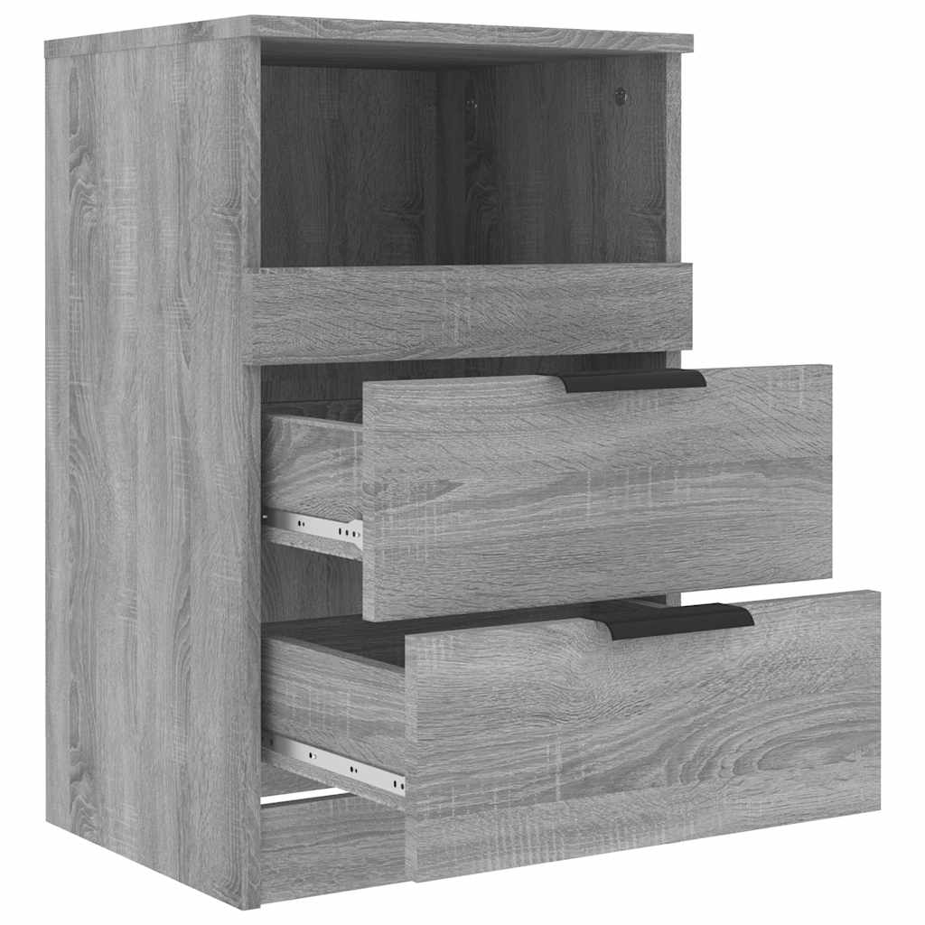 Mesa de cabeceira 2 pcs derivados de madeira cinzento sonoma