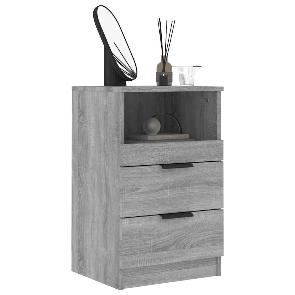 Mesa de cabeceira 2 pcs derivados de madeira cinzento sonoma
