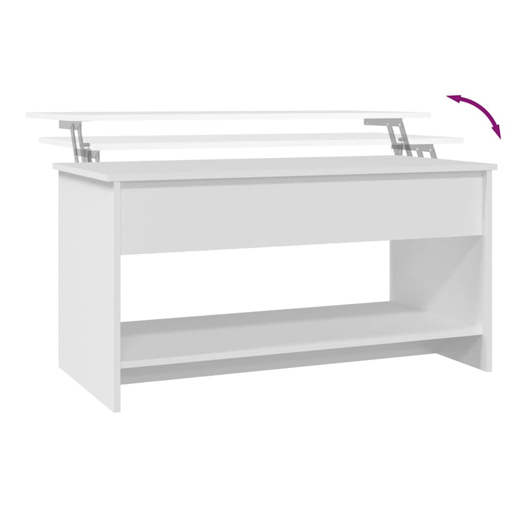 Mesa de centro 102x50x52,5 cm madeira processada branco