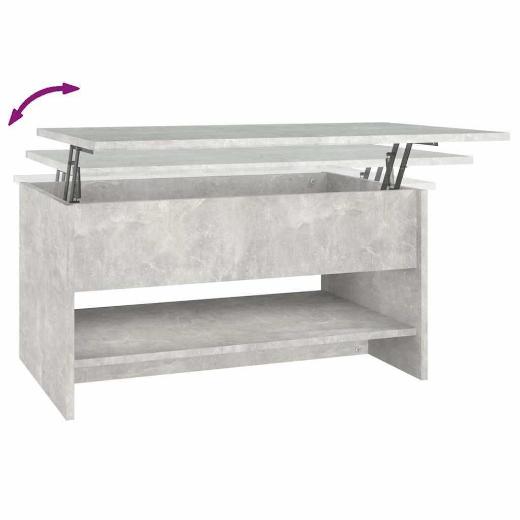 Mesa de centro 80x50x40cm derivados de madeira cinzento cimento