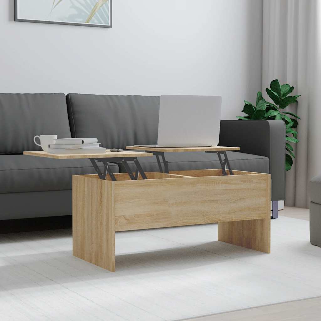 Mesa de centro102x50,5x46,5cm madeira processada carvalho sonoma