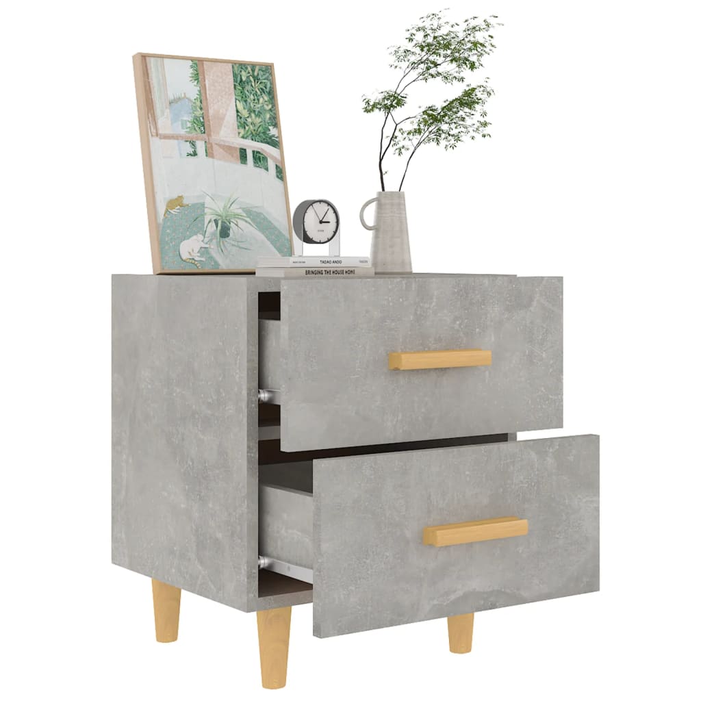 Mesas de cabeceira 2 pcs 40x35x47,5 cm cinzento cimento