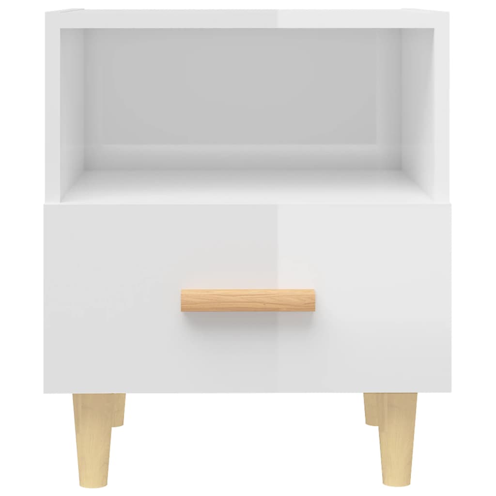Mesas de cabeceira 2 pcs 40x35x47 cm branco brilhante