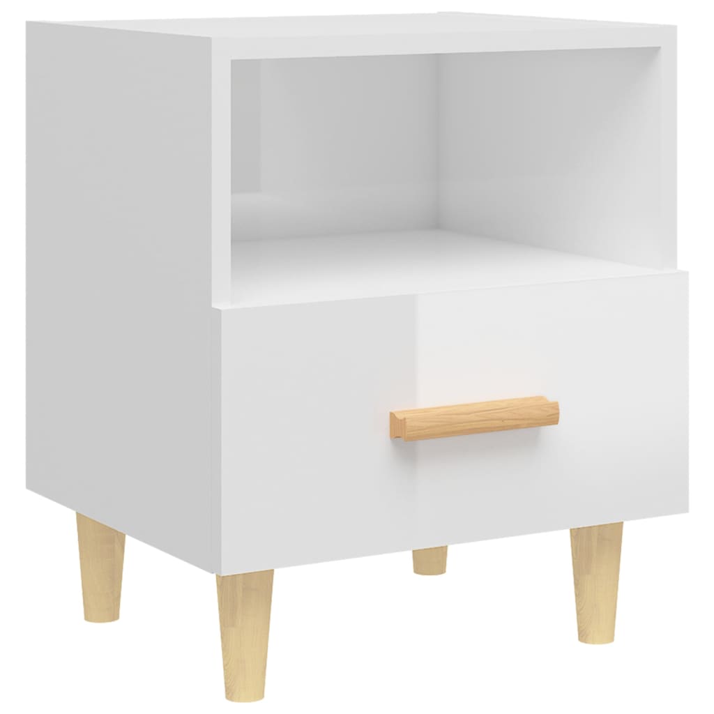 Mesas de cabeceira 2 pcs 40x35x47 cm branco brilhante