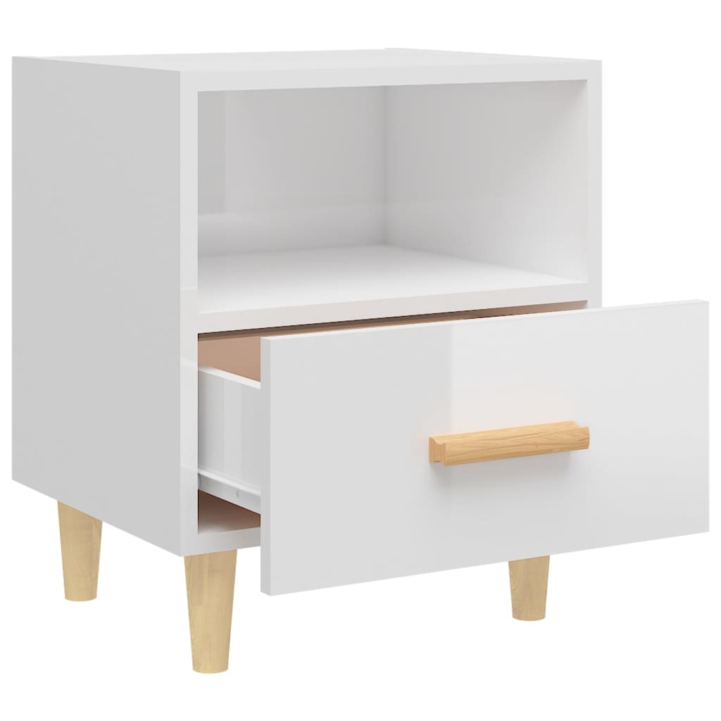 Mesas de cabeceira 2 pcs 40x35x47 cm branco brilhante