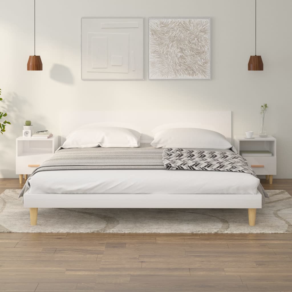 Mesas de cabeceira 2 pcs 40x35x47 cm branco brilhante