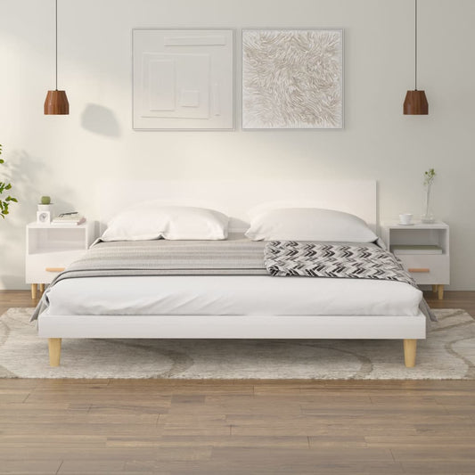 Mesas de cabeceira 2 pcs 40x35x47 cm branco brilhante
