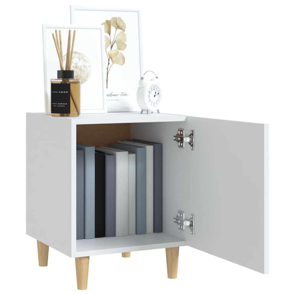 Mesa de cabeceira derivados de madeira branco